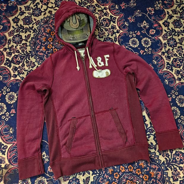 아베크롬비 y2k 스트레치 워시드 버건디 