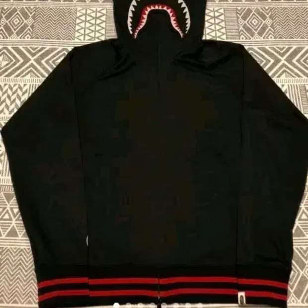 xxl 2xl 베이프 샤크후드 후드 집업 블랙 저지 풀 집 후디 bape