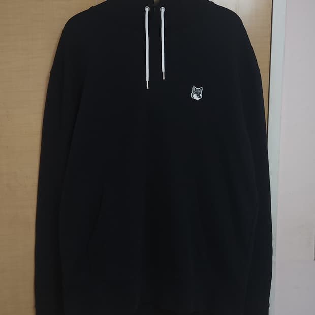 🦊 메종키츠네 자수 폭스헤드 후드티 블랙  XL 정품