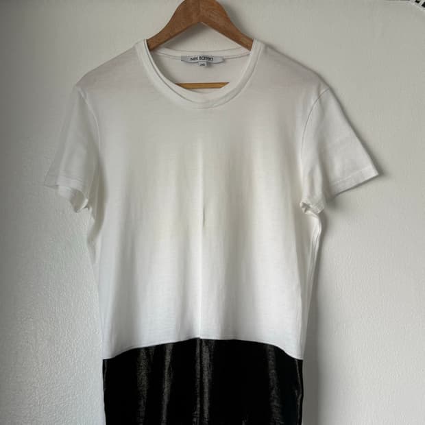 Archive double neck panel t-shirt