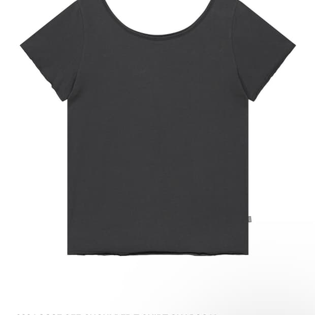 038 LOOSE OFF-SHOULDER T-SHIRT CHARCOAL