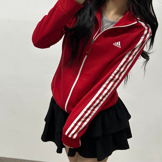 아디다스 딮버건디 마샬아츠 걸즈 트랙탑 희귀져지(100)