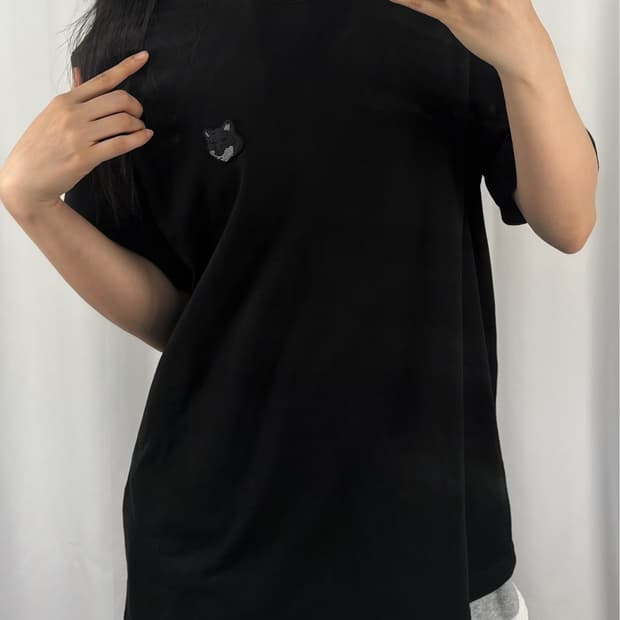 메종키츠네 폭스헤드 블랙 반팔