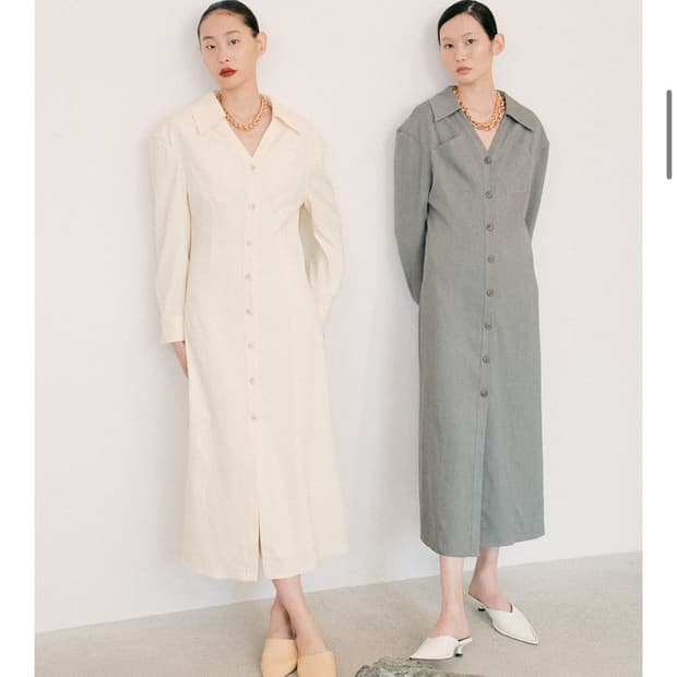 분더캄머 셔츠원피스 새상품(그레이시 카키)