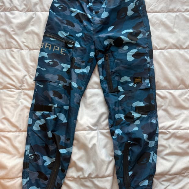 Bape 나일론 블루카모 팬츠[M size]