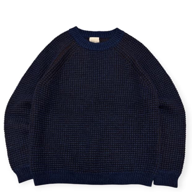우영미 네이비 와플 니트