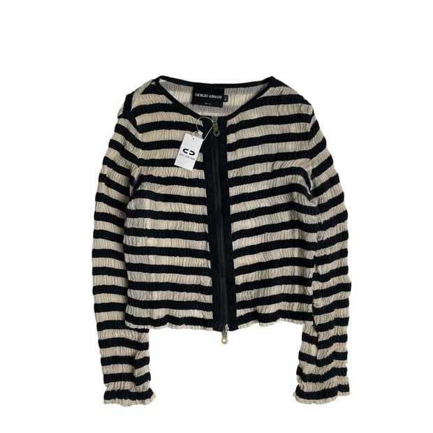 Giorgio armani 실크 고트 스웨이드 셔링 자켓 (italy) 