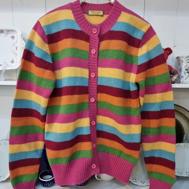 레인보우 스트라이프 가디건