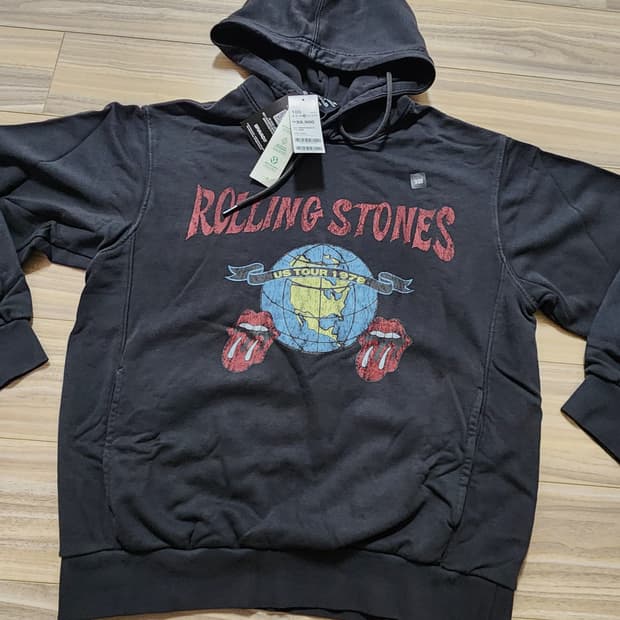 탑텐롤링스톤즈가먼트워싱후드티셔츠다크그레이105
