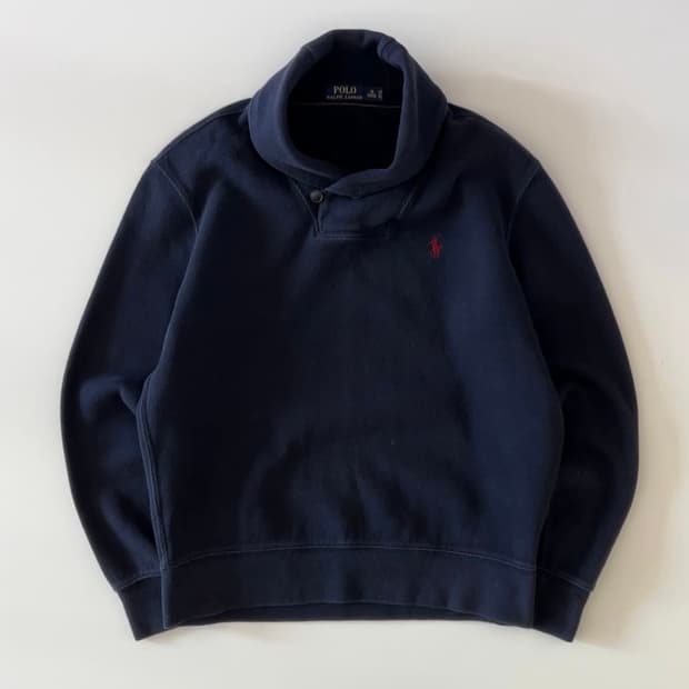 폴로 숄카라 엘보패치 니트 맨투맨 