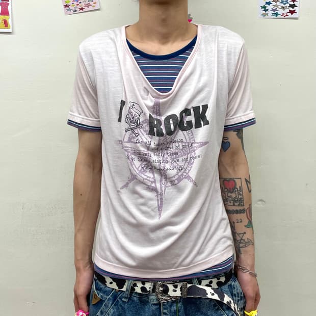 Love Skull Rock Layered T-Shirt 