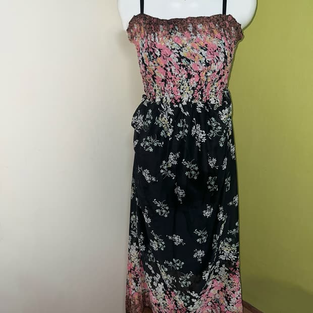 ✨vintage flower drape dress 오리엔탈 무드 셔링✨