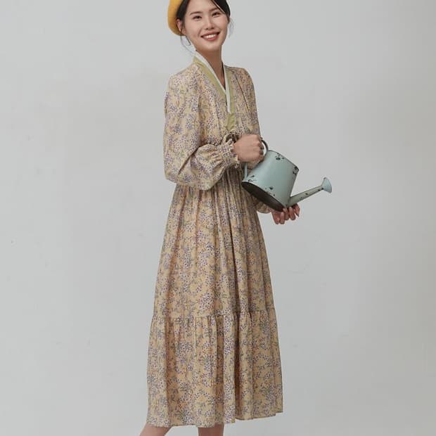 리슬 일랑 긴팔 한복원피스 새상품