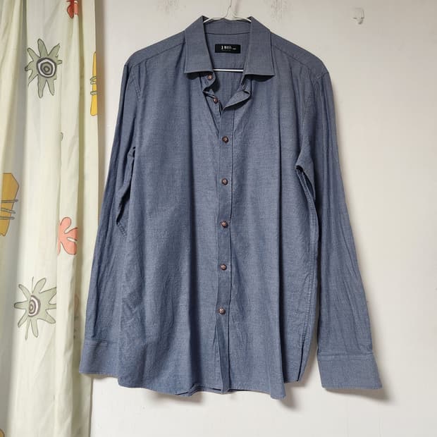 J.HASS 남성 셔츠 블루 긴팔 100