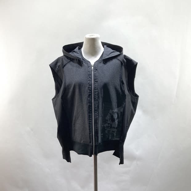 데무 2024 여 프린트 배색 후드베스트 F 