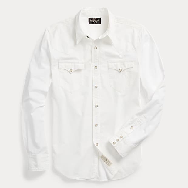 RRL 슬림핏 포플린 웨스턴 셔츠 (M)