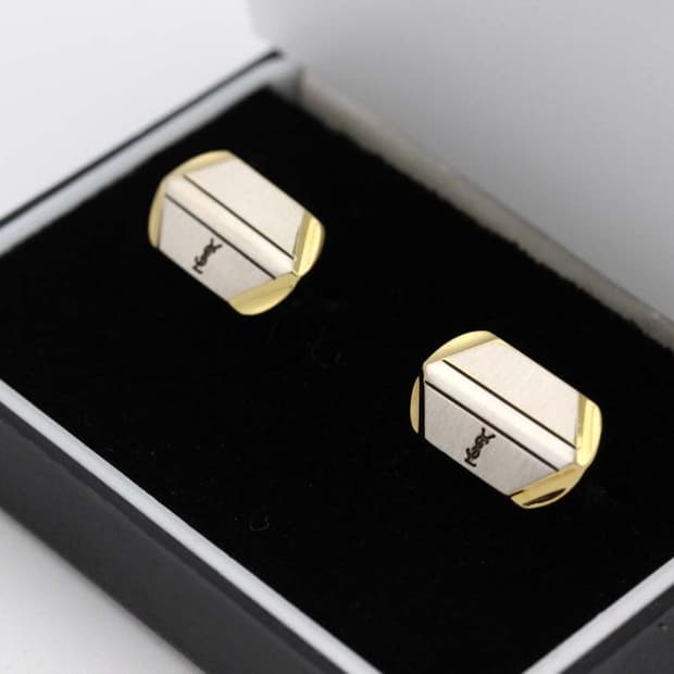 입생로랑 A-등급 남자 명품 커프스 빈티지