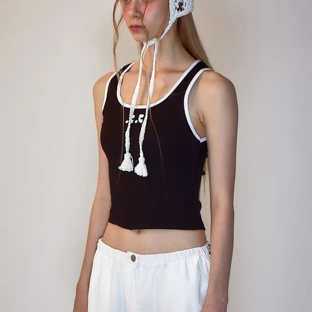 레스트앤레크레이션 RR로고 니트 보넷 아이보리