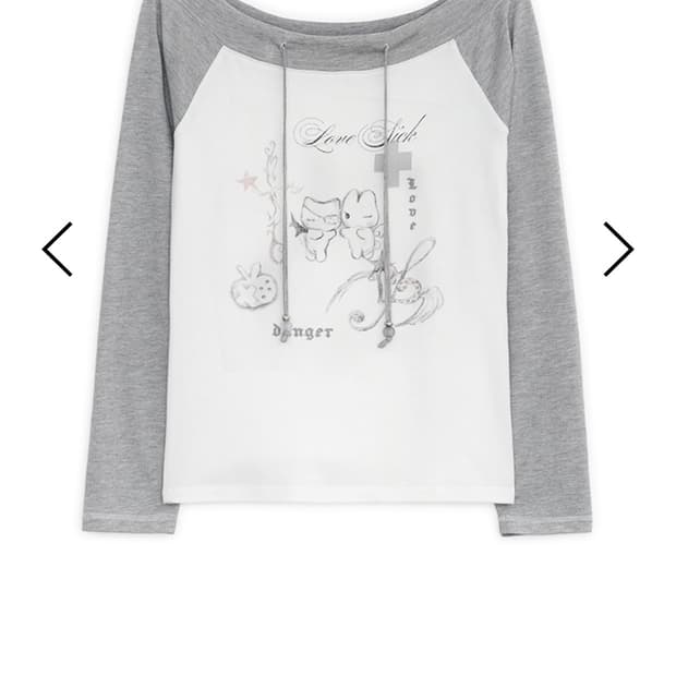 Love sick drawing off-shouler top (Ivory