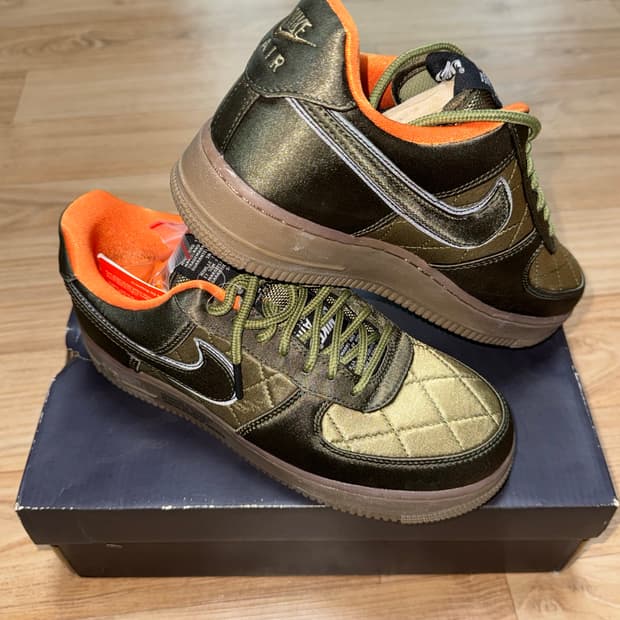 (새상품) 나이키 에어포스 1'07 프리미엄 퀼티드 사틴 팩 카고 카키