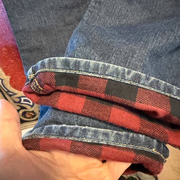 Eddie Bauer 체크 라이닝 데님 팬츠 36 Mexico