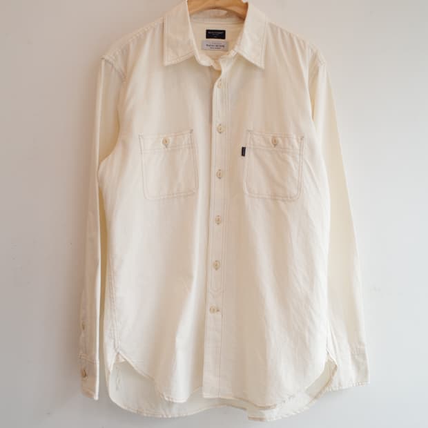 BACK NUMBER 와시데님 투포켓 워크셔츠