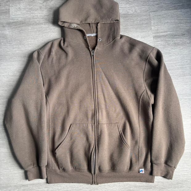 러셀 애슬레틱 후드집업 브라운