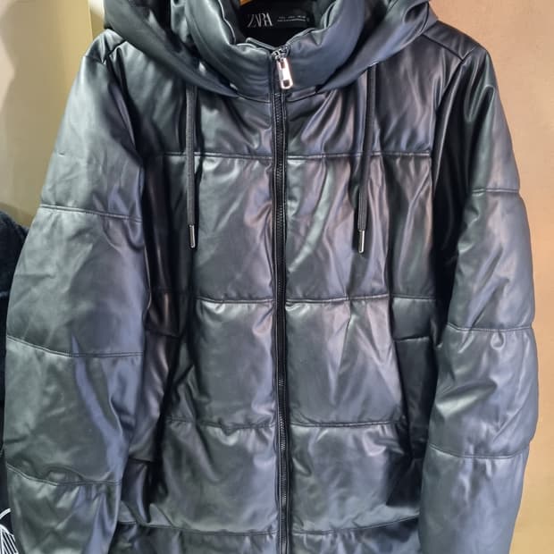 자라 레더 후디 자켓 