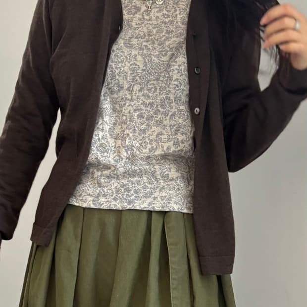 그레이 플라워 긴팔티