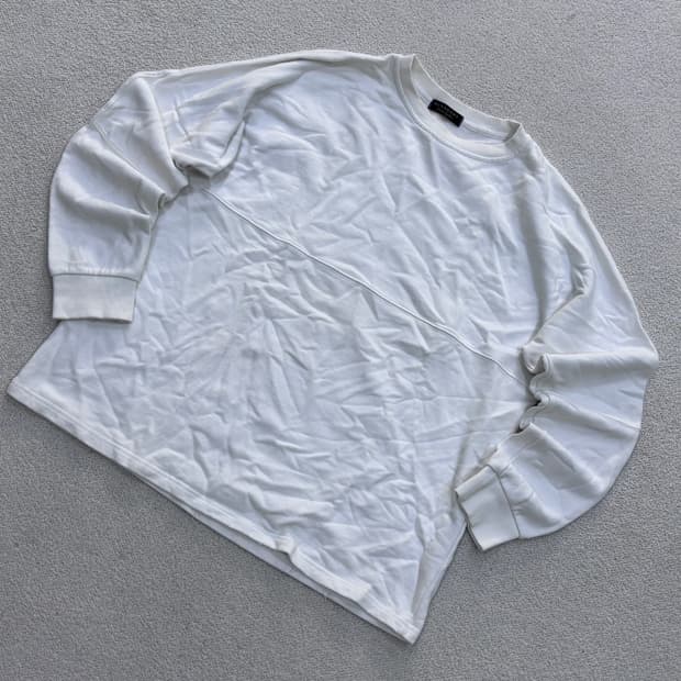실측확인 빈티지 남성 화이트 긴팔 티셔츠 0519Y