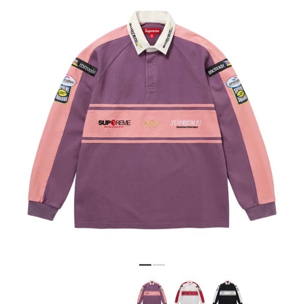 슈프림 체스트 스트라이프 럭비 퍼플 XXL 사이즈 판매합니다.