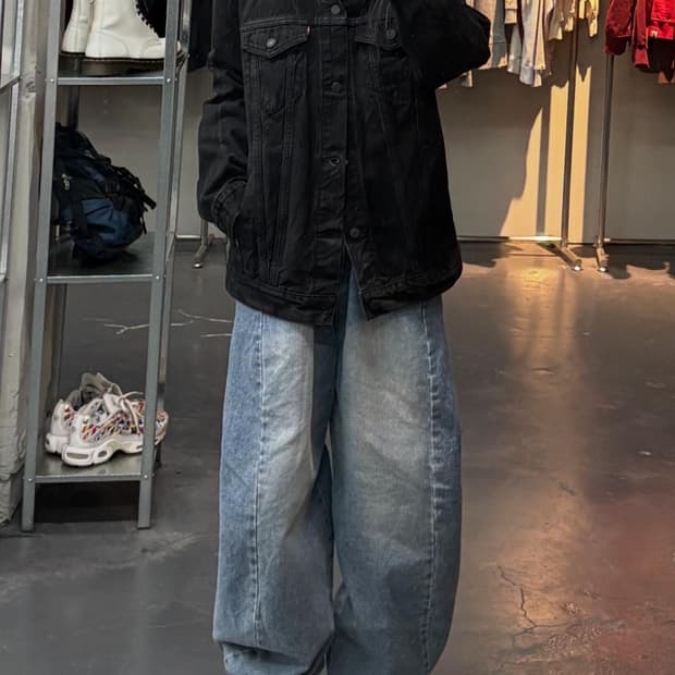 리바이스 블랙데님 트러커 자켓 A3188