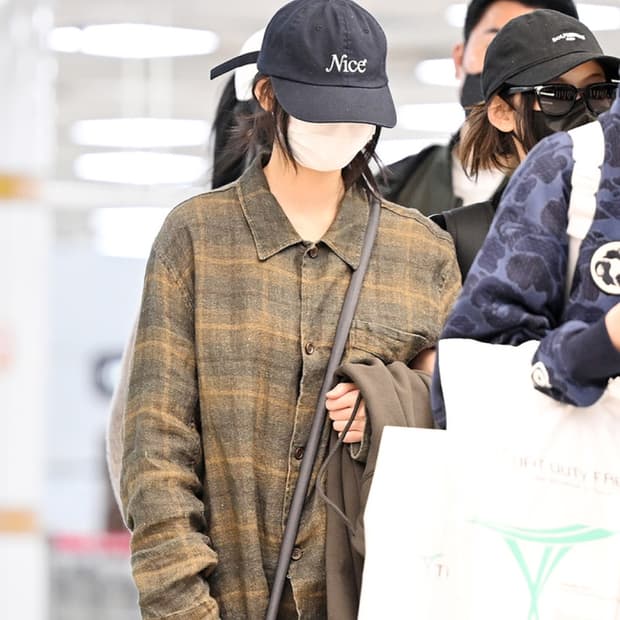 뉴진스 해린 착용 아워레가시 박스 체크 셔츠