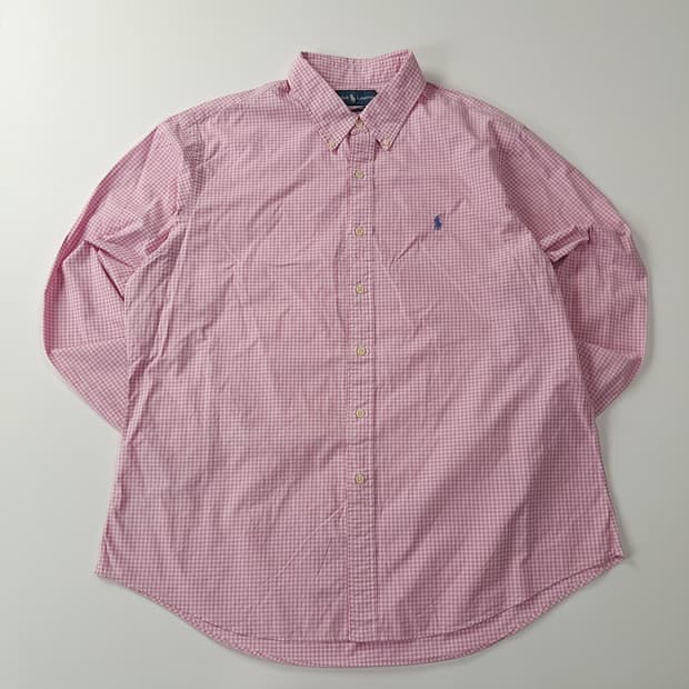 CA494 XL 폴로 00s 버블검핑크 마이크로 깅엄체크 셔츠 남방