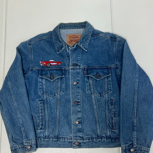 리바이스 오렌지탭 자동차 자수 데님 트러커 자켓 판매합니다