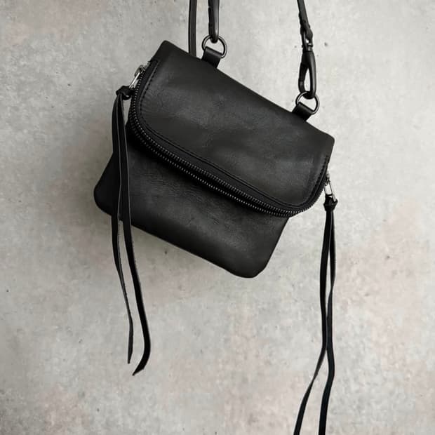 TVA cow leather shoulder pouch