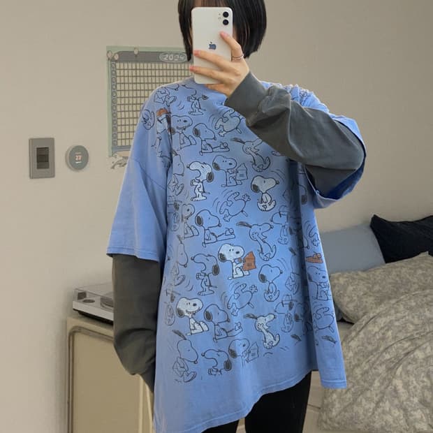 피너츠 1/2 티셔츠 (Man 2XL) AA1044