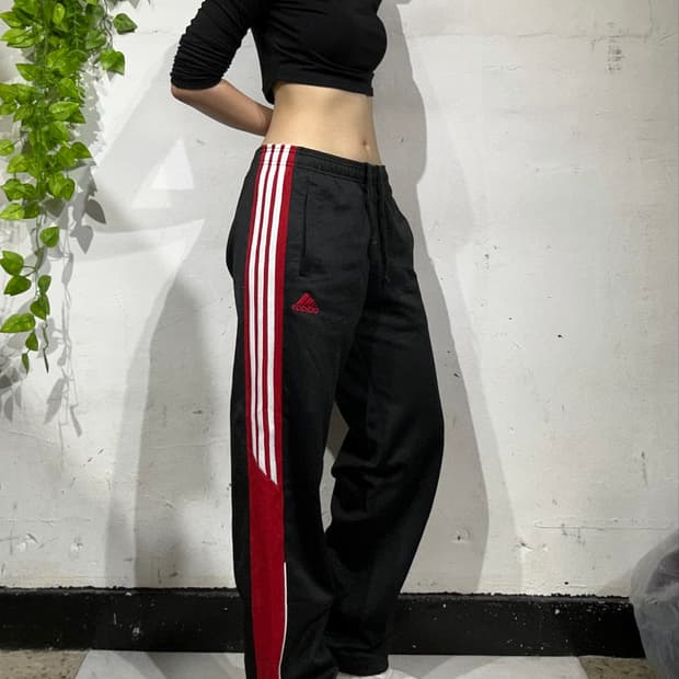 아디다스 블랙 화이트 삼선 추리닝 바지 트레이닝 팬츠 L