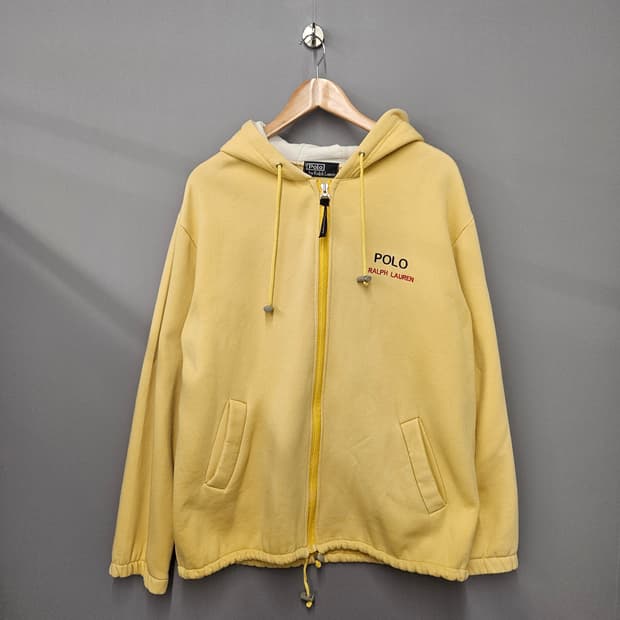 폴로랄프로렌 기모 후드집업 옐로우