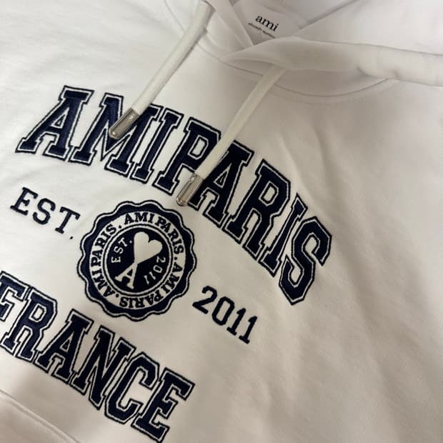 아미 로고 후드티 s