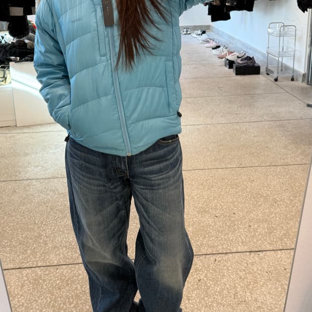 L.L.Bean sky blue down padding 