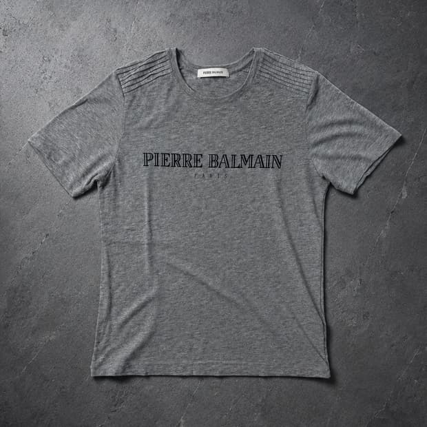 PIERRE BALMAIN Gray Logo T-Shirt