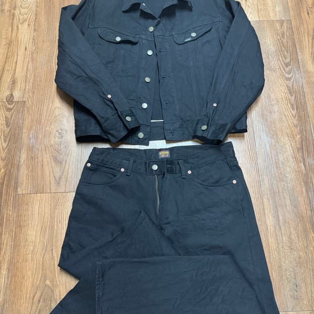 아웃스탠딩 50년대 라이더 셀비지 데님셋업