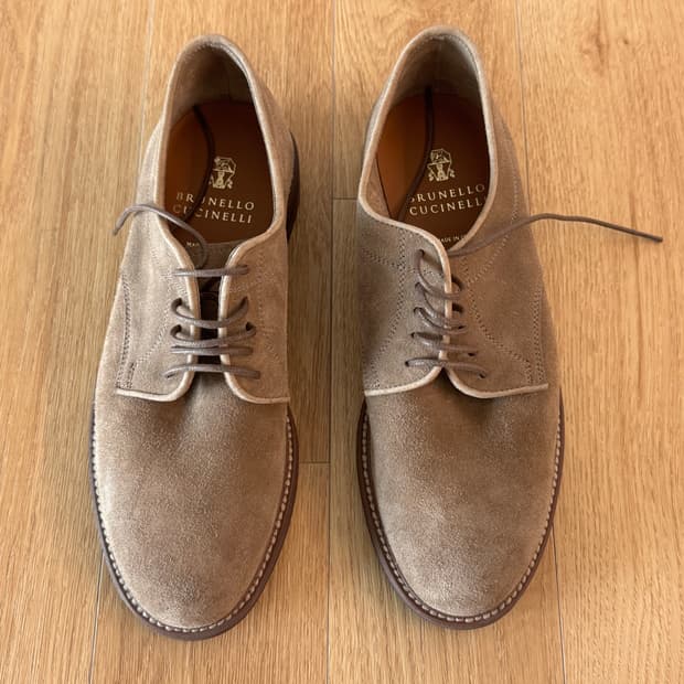 브루넬로 쿠치넬리 스웨이드 더비 슈즈 42