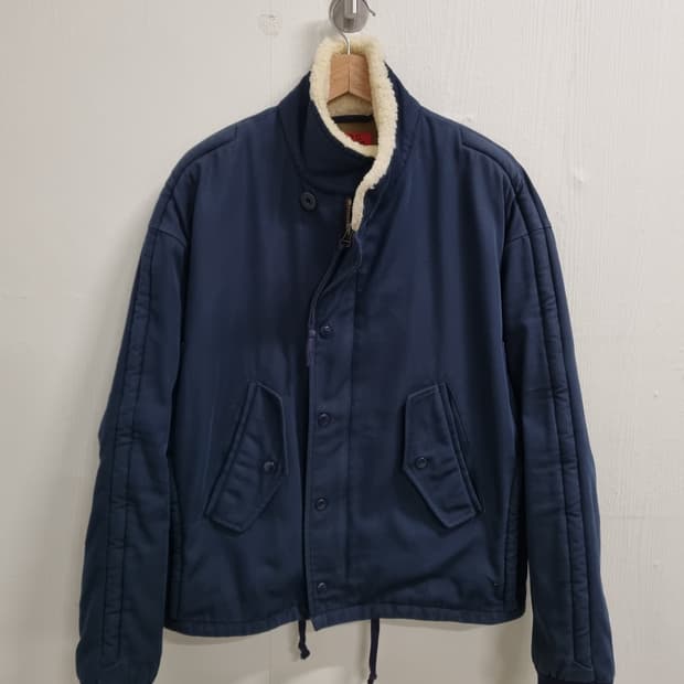 A.P.C. KANYE 네이비 셰르파 칼라 봄버 자켓 S