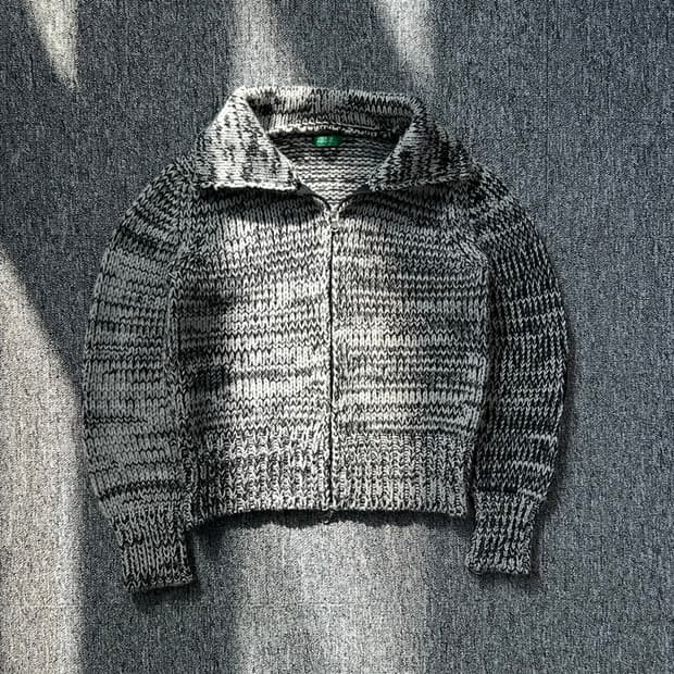 베네통 암패치 투웨이 니트 집업