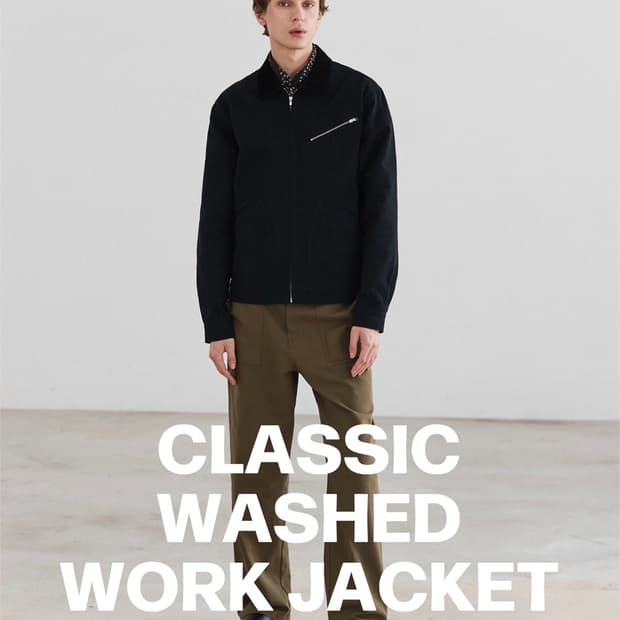 [택O 새상품] 르아르 클래식 워시드 워크 자켓 (블랙, L)