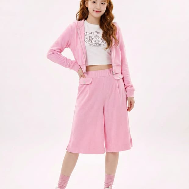 Juicy Couture(쥬시꾸뛰르) 테리 와이드 숏 팬츠
