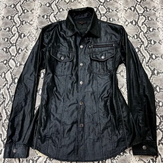 00’s Design deep khaki chic shirt