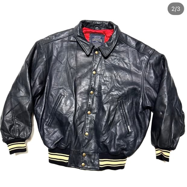 Scene - 레더 베이스볼 자켓